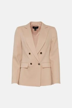 Karen Millen Relaxed Tailored Double Breasted Jacket -Karen Millen shop ivory relaxed tailored double breasted jacket 1