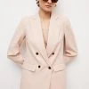 Karen Millen Relaxed Tailored Double Breasted Jacket -Karen Millen shop ivory relaxed tailored double breasted jacket