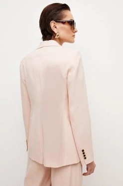 Karen Millen Relaxed Tailored Double Breasted Jacket -Karen Millen shop ivory relaxed tailored double breasted jacket 3