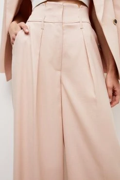 Karen Millen Relaxed Tailored High Waist Wide Leg Trousers -Karen Millen shop ivory relaxed tailored high waist wide leg trousers 4