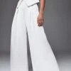 Karen Millen Satin Crepe Wide Leg High Waist Trousers -Karen Millen shop ivory satin crepe wide leg high waist trousers