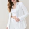 Karen Millen Satin Diamante Lapel Double Breasted Blazer