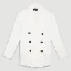 Karen Millen Sharp Shoulder Double Breasted Blazer -Karen Millen shop ivory sharp shoulder double breasted blazer