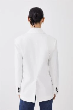 Karen Millen Sharp Shoulder Double Breasted Blazer -Karen Millen shop ivory sharp shoulder double breasted blazer 3