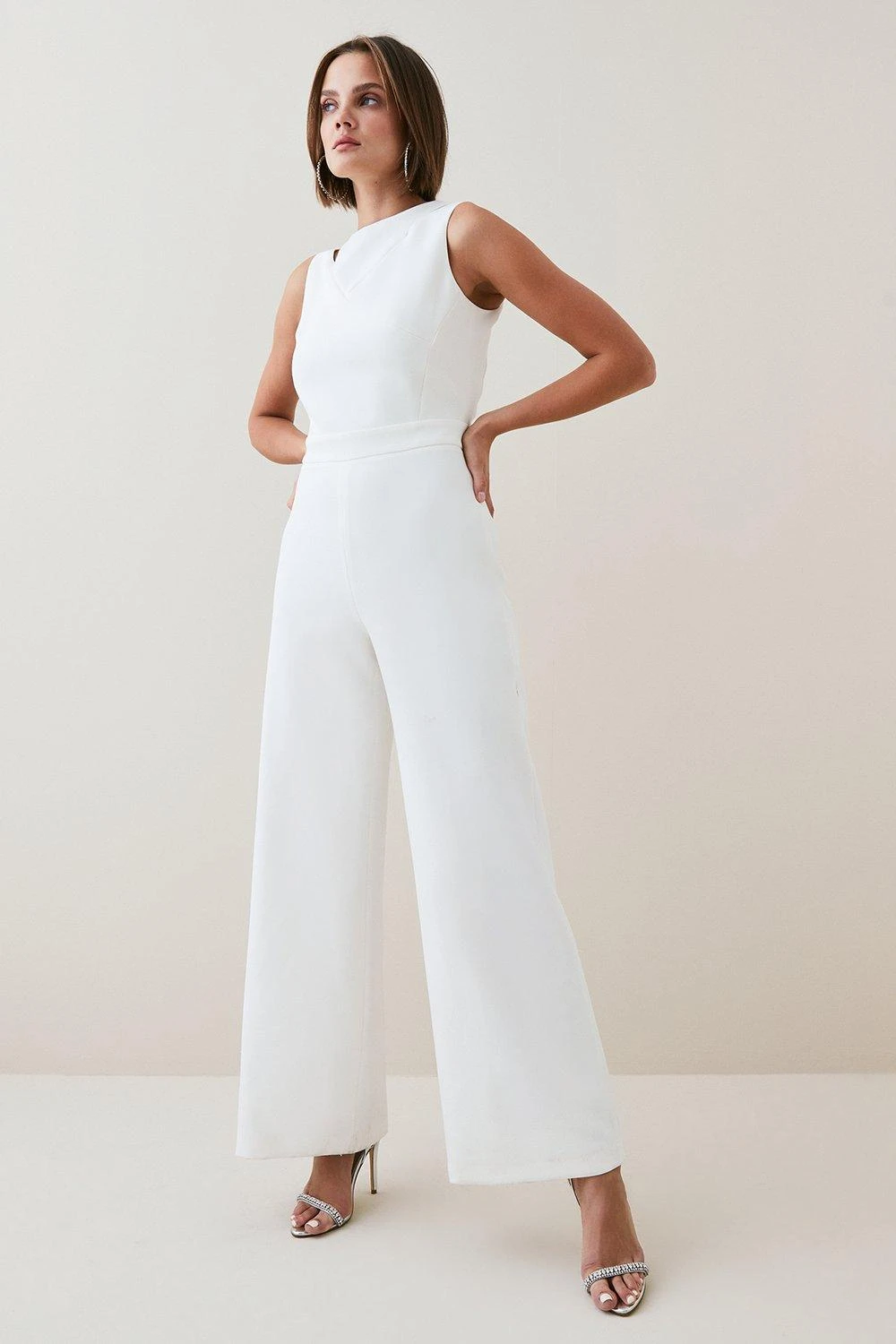 Karen Millen Structured Crepe Cut Out Jumpsuit 3 Karen Millen Structured Crepe Cut Out Jumpsuit