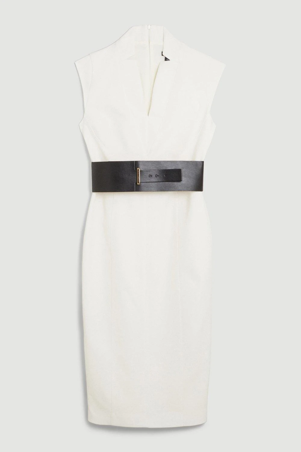 Karen Millen Tall Structured Crepe Forever Cap Sleeve Belted Dress 3 Karen Millen Tall Structured Crepe Forever Cap Sleeve Belted Dress