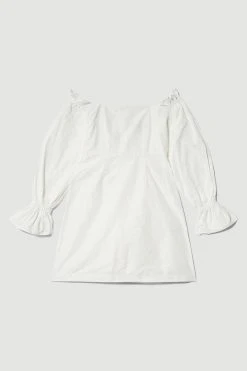 Karen Millen Tall Taffeta Bardot Woven Mini Dress 10 Karen Millen Tall Taffeta Bardot Woven Mini Dress -Karen Millen shop ivory tall taffeta bardot woven mini dress 3