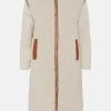Karen Millen Teddy Hybrid Gilet & Coat -Karen Millen shop ivory teddy hybrid gilet coat