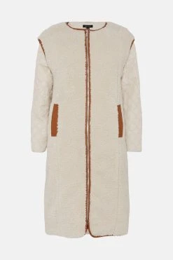 Karen Millen Teddy Hybrid Gilet & Coat