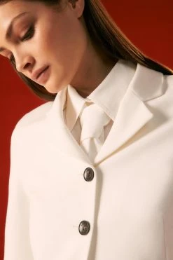 Karen Millen The Founder Compact Stretch High Break Stitch Detail Blazer -Karen Millen shop ivory the founder compact stretch high break stitch detail blazer 5