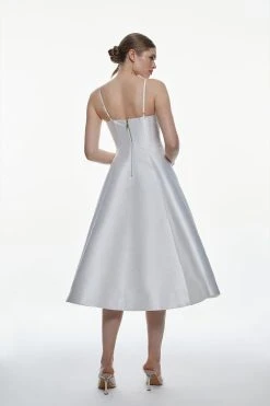 Karen Millen Twill Panelled Full Midi Dress