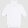 Karen Millen Viscose Blend Half Sleeve Roll Neck Jumper 1 Karen Millen Viscose Blend Half Sleeve Roll Neck Jumper -Karen Millen shop ivory viscose blend half sleeve roll neck jumper