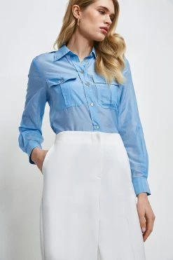 Karen Millen Essential Techno Woven Wide Leg Trouser 9 Karen Millen Essential Techno Woven Wide Leg Trouser -Karen Millen shop khaki essential techno woven wide leg trouser 2