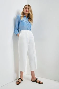 Karen Millen Essential Techno Woven Wide Leg Trouser 10 Karen Millen Essential Techno Woven Wide Leg Trouser -Karen Millen shop khaki essential techno woven wide leg trouser 3