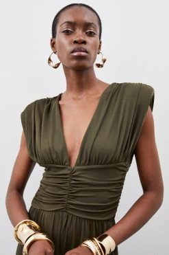 Karen Millen Jersey Crepe Plunge Jersey Jumpsuit