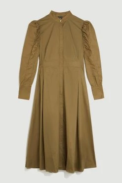 Karen Millen Lydia Millen Plus Size Cotton Woven Midi Dress -Karen Millen shop khaki lydia millen plus size cotton woven midi dress 2