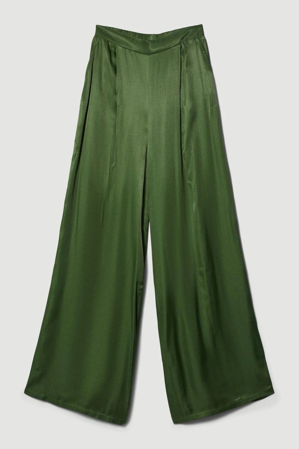 Karen Millen Petite Satin Viscose Wide Leg Woven Trousers 5 Karen Millen Petite Satin Viscose Wide Leg Woven Trousers - Image 3