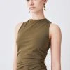 Karen Millen Petite Stretch Cotton Jersey Column Midi Dress -Karen Millen shop khaki petite stretch cotton jersey column midi dress
