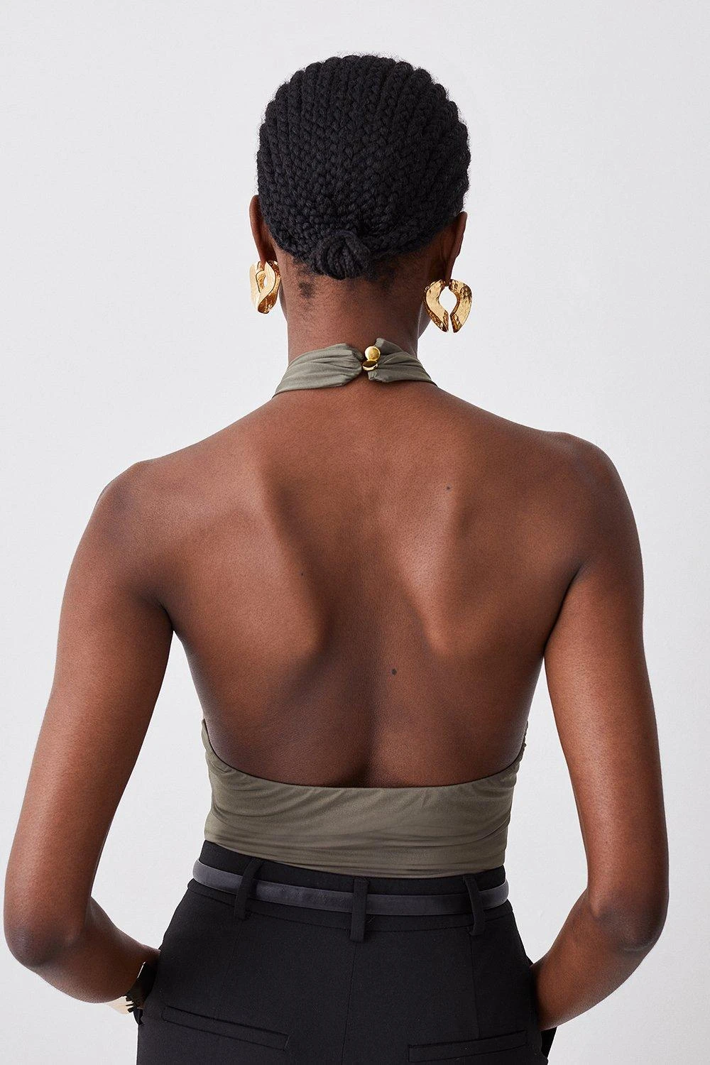 Karen Millen Slinky Cross Front Jersey Sleeveless Bodysuit 6 Karen Millen Slinky Cross Front Jersey Sleeveless Bodysuit - Image 4