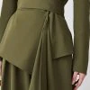 Karen Millen Tall Soft Drape Detail Belted Blazer 2 Karen Millen Tall Soft Drape Detail Belted Blazer -Karen Millen shop khaki tall soft drape detail belted blazer