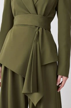 Karen Millen Tall Soft Drape Detail Belted Blazer