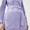 Karen Millen Leather Belted Shacket -Karen Millen shop lilac leather belted shacket