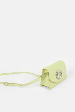 Karen Millen Brooch Detail Handbag -Karen Millen shop lime brooch detail handbag 3