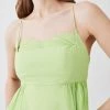 Karen Millen Cotton Topstitch Strappy Maxi Dress -Karen Millen shop lime cotton topstitch strappy maxi dress