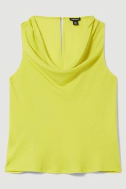 Karen Millen Georgette Cowl Neck Woven Blouse