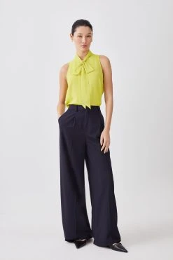 Karen Millen Georgette Tie Front Woven Blouse