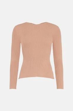 Karen Millen Lace Back Rib Knit Top -Karen Millen shop lime lace back rib knit top 3