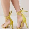 Karen Millen Leather Ankle Tie Heeled Sandal 1 Karen Millen Leather Ankle Tie Heeled Sandal -Karen Millen shop lime leather ankle tie heeled sandal