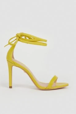 Karen Millen Leather Ankle Tie Heeled Sandal 13 Karen Millen Leather Ankle Tie Heeled Sandal -Karen Millen shop lime leather ankle tie heeled sandal 5