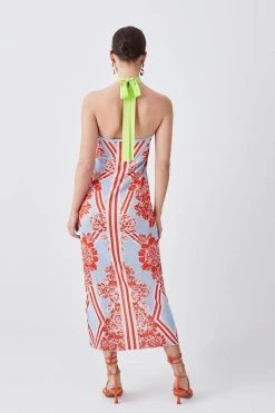 Karen Millen Petite Slinky Mirrored Floral Jacquard Knit Dress 9 Karen Millen Petite Slinky Mirrored Floral Jacquard Knit Dress -Karen Millen shop lime petite slinky mirrored floral jacquard knit dress 2