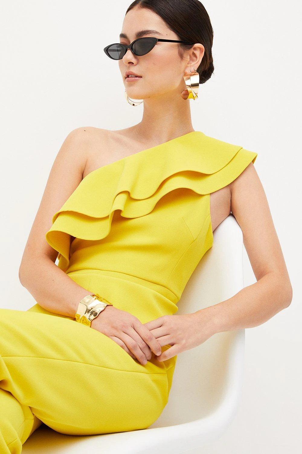 Karen Millen Petite Structured Crepe Asymmetric Jumpsuit 5 Karen Millen Petite Structured Crepe Asymmetric Jumpsuit - Image 3