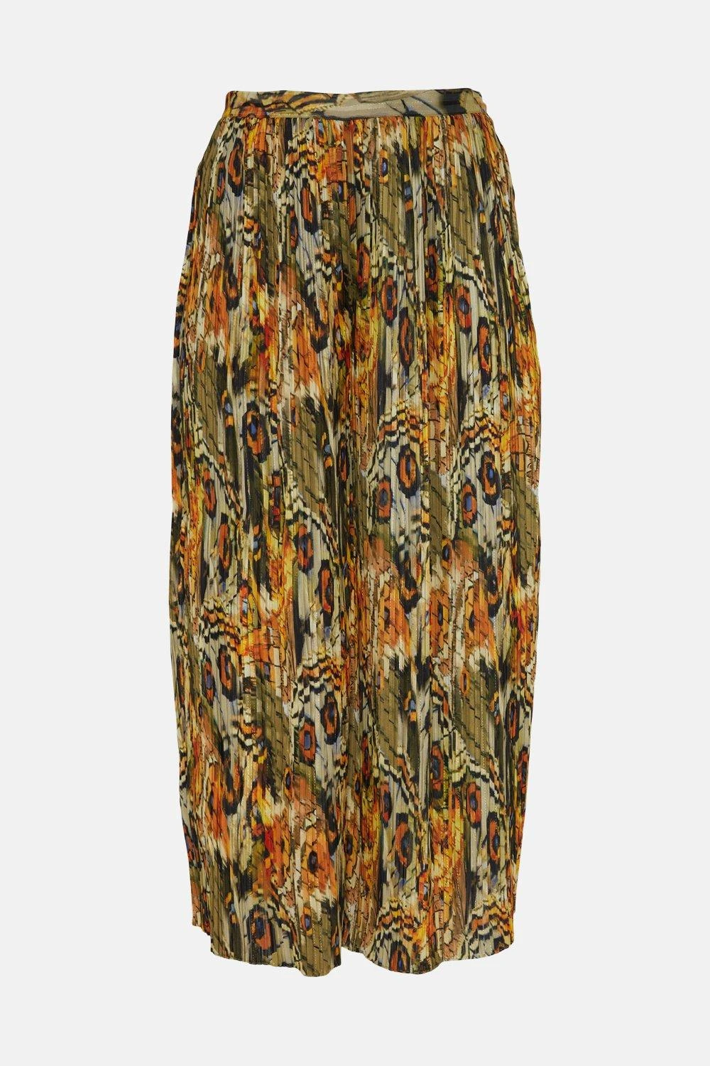 Karen Millen Plus Size Feather Printed Pleated Drama Trouser 3 Karen Millen Plus Size Feather Printed Pleated Drama Trouser