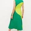 Karen Millen Soft Tailored Colourblock Midi Dress 2 Karen Millen Soft Tailored Colourblock Midi Dress -Karen Millen shop lime soft tailored colourblock midi dress