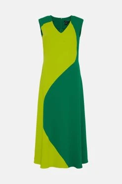Karen Millen Soft Tailored Colourblock Midi Dress 9 Karen Millen Soft Tailored Colourblock Midi Dress -Karen Millen shop lime soft tailored colourblock midi dress 3