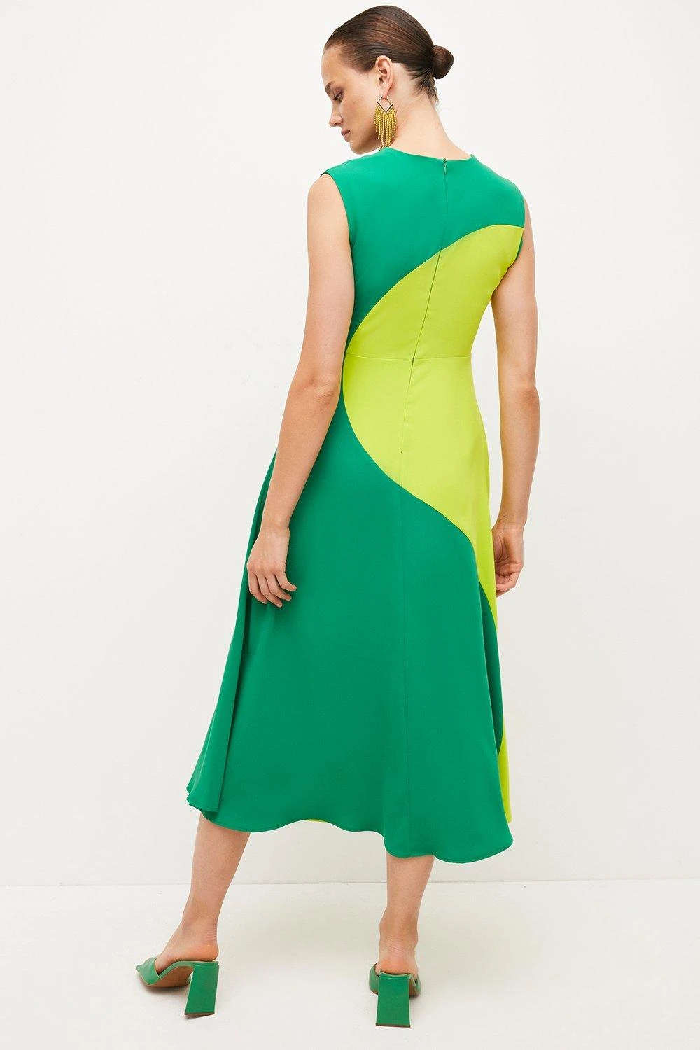 Karen Millen Soft Tailored Colourblock Midi Dress 3 Karen Millen Soft Tailored Colourblock Midi Dress