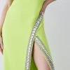 Karen Millen Tall Crystal Embellished Woven Maxi Dress 1 Karen Millen Tall Crystal Embellished Woven Maxi Dress -Karen Millen shop lime tall crystal embellished woven maxi dress