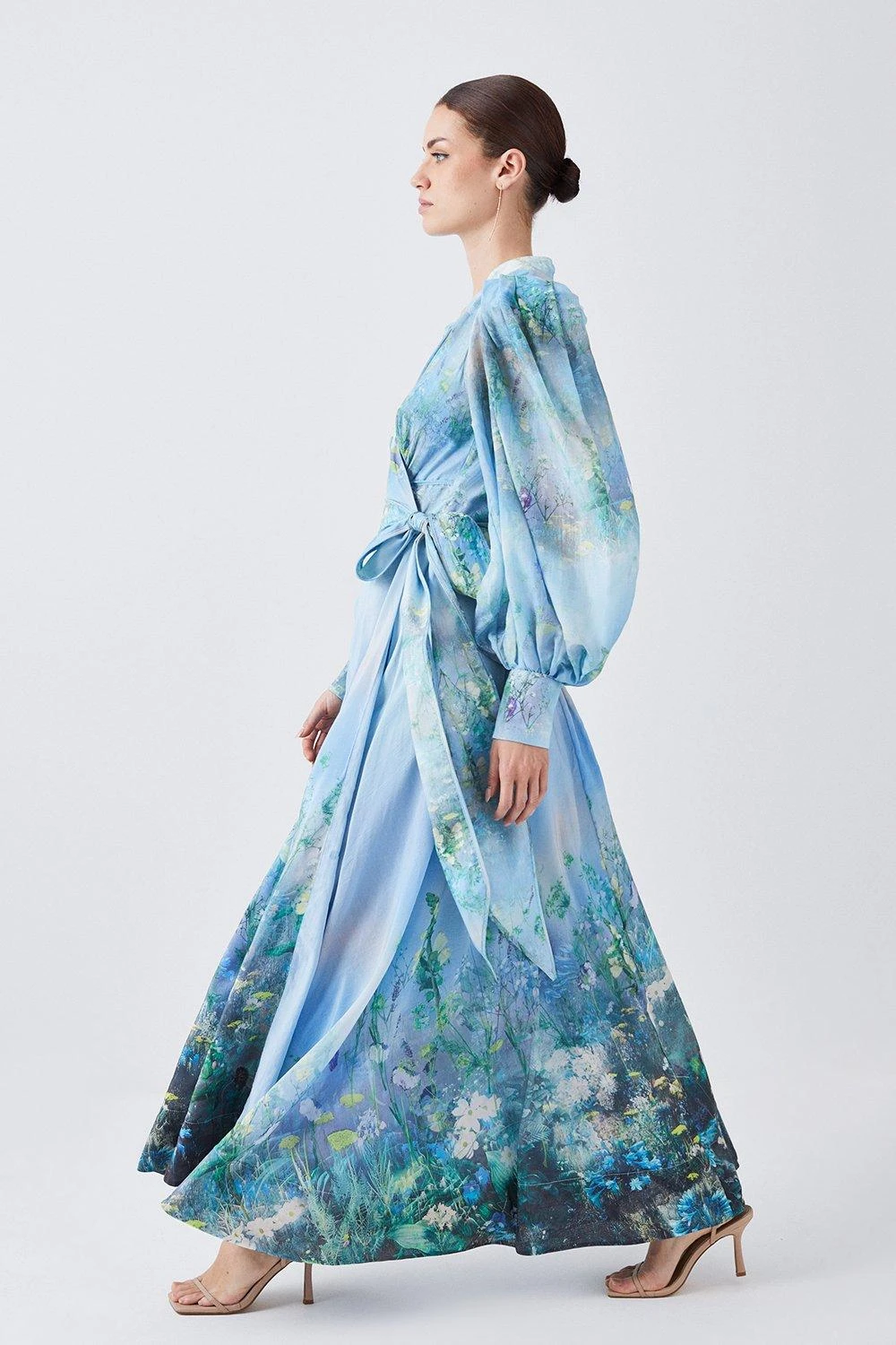 Karen Millen Lydia Millen Petite Silk Cotton Scenic Floral Maxi Dress 8 Karen Millen Lydia Millen Petite Silk Cotton Scenic Floral Maxi Dress - Image 6