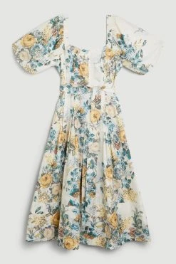 Karen Millen Lydia Millen Petite Trailing Floral Cotton Sateen Midi Dress -Karen Millen shop lydia millen petite trailing floral cotton sateen midi dress 2