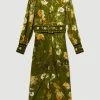 Karen Millen Lydia Millen Tall Floral Belted Woven Midi Shirt Dress