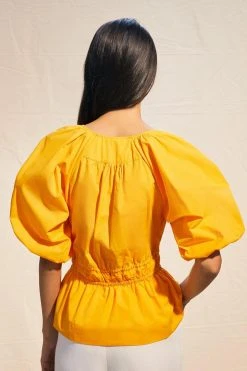 Karen Millen Balloon Sleeve Cotton Blouse -Karen Millen shop mango balloon sleeve cotton blouse 2