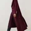 Karen Millen Italian Wool Side Split Tailored Maxi Coat 2 Karen Millen Italian Wool Side Split Tailored Maxi Coat -Karen Millen shop merlot italian wool side split tailored maxi coat