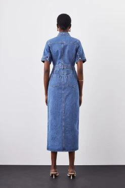 Karen Millen Denim Maxi Shirt Dress