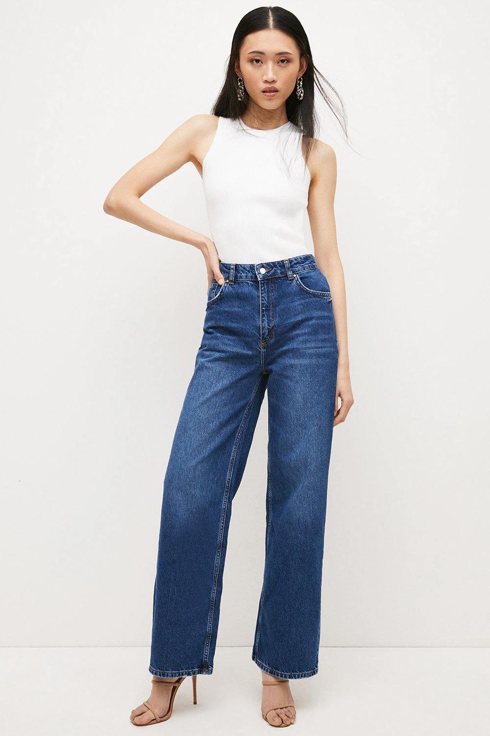 Karen Millen Mid Rise Wide Leg Jeans 4 Karen Millen Mid Rise Wide Leg Jeans - Image 2