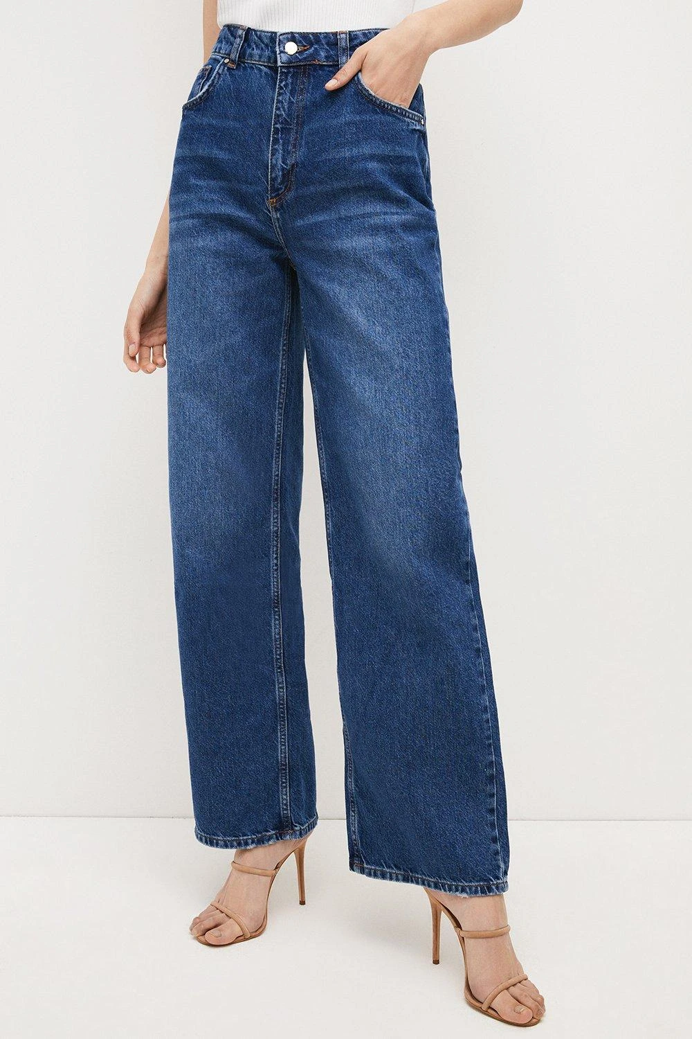 Karen Millen Mid Rise Wide Leg Jeans 7 Karen Millen Mid Rise Wide Leg Jeans - Image 5