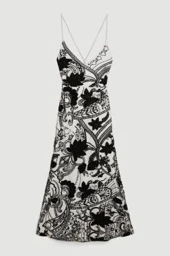 Karen Millen Embellished Slip Style Woven Midi Dress