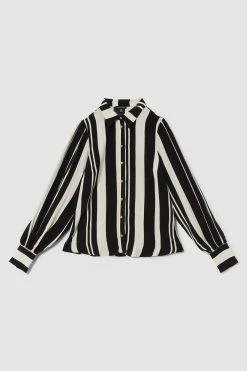 Karen Millen Mixed Stripe Woven Shirt